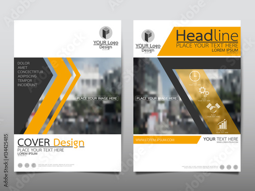 Yellow flyer cover business brochure vector design, Leaflet advertising abstract background, Modern poster magazine layout template, Annual report for presentation.