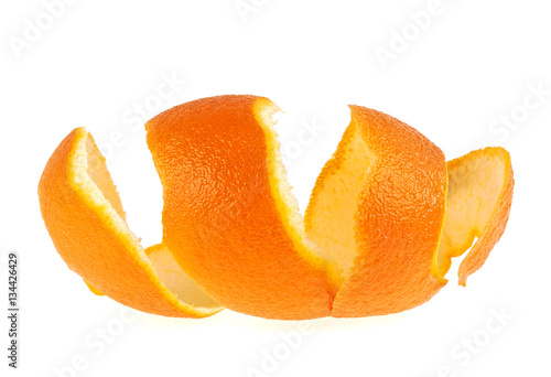 Skin of orange isolated on a white background