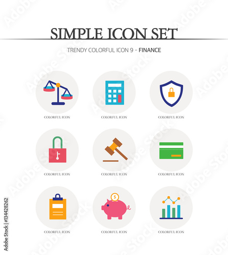 Wallpaper Mural finance Simple Icon Set Torontodigital.ca