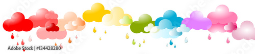 Regen Wolken Bunt Regenbogen Reihe Himmel Banner Band