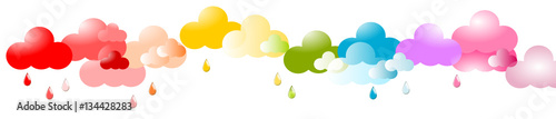 Regen Wolken Bunt Regenbogen Reihe Himmel Banner Band