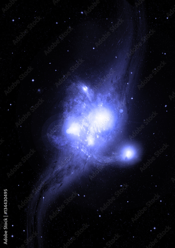 Fototapeta premium Stars, dust and gas nebula in a far galaxy