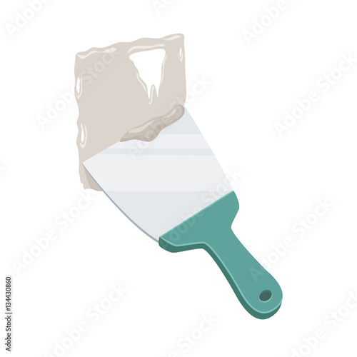 Plastered with putty knife