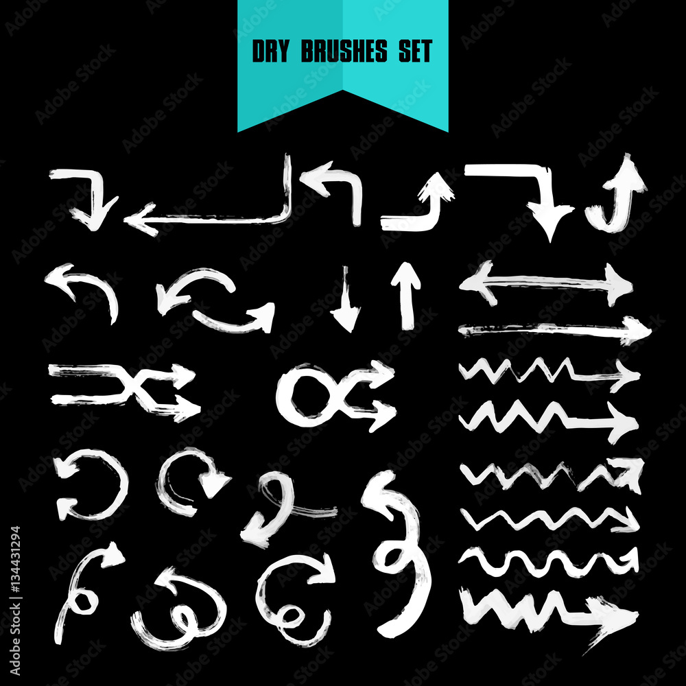 Vector hand drawn grunge dry brush arrows. Clip art big set for your design. Vector hand drawn grunge dry brush arrows. Clip art big set for your design.
