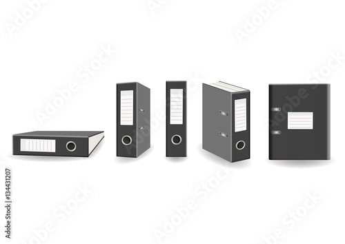 isoated clip art office arch mechanism gray folders set