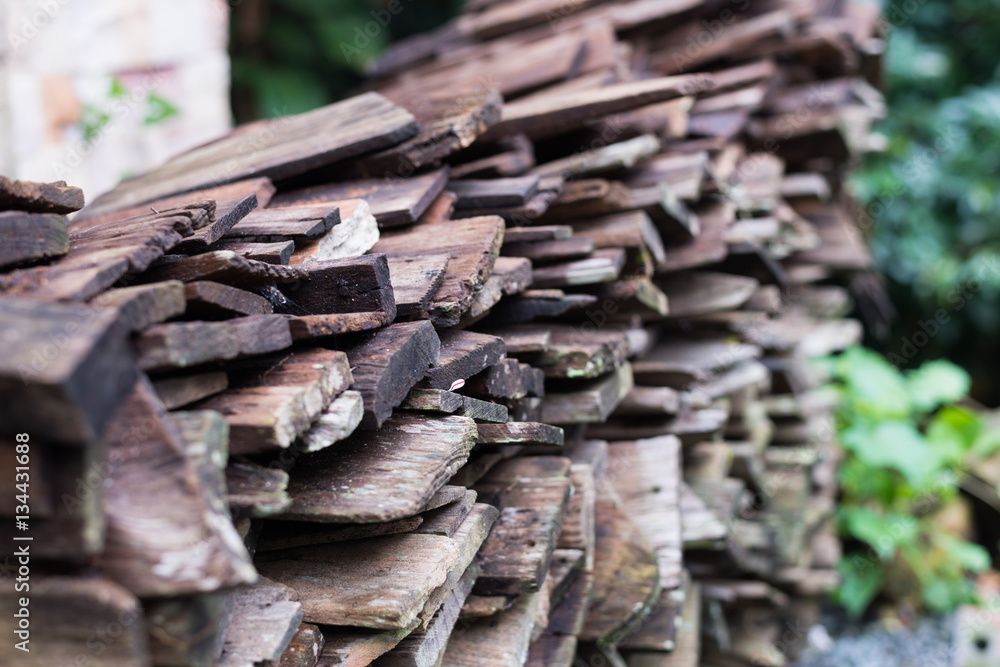 Pile of old wood plank Pile of old wood plank