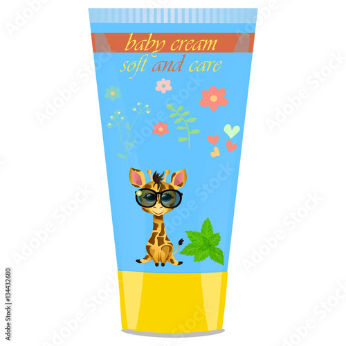 Baby cream tube with kids design