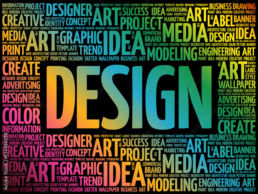DESIGN word cloud, creative business concept background DESIGN word cloud, creative business concept background