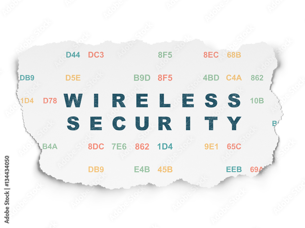 Privacy concept: Wireless Security on Torn Paper background