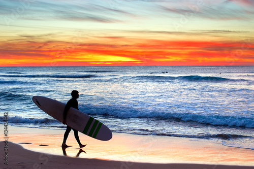 Silhouette of a surfer