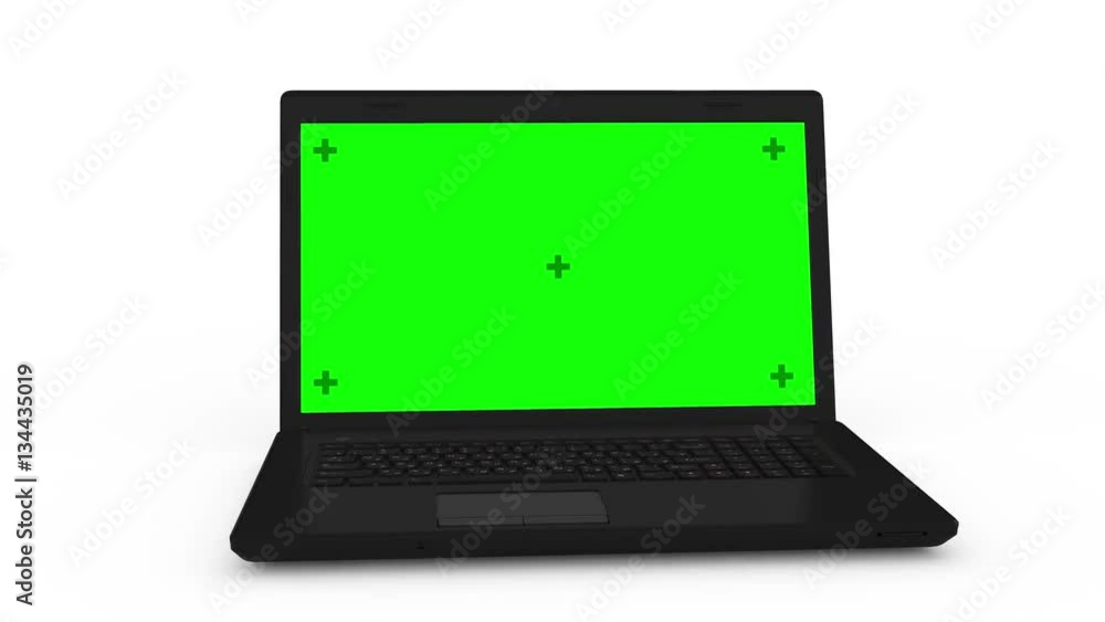 Notebook computer isolated. Green scereen, Mates. 3D rendering. Notebook computer isolated. Green scereen, Mates. 3D rendering.