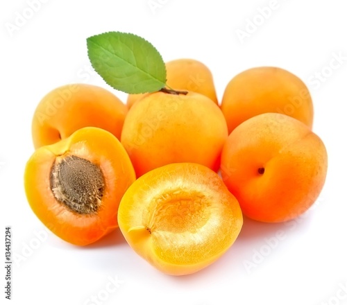 Sweet apricots isolated .
