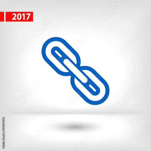 chain link icon, vector illustration. Flat design style