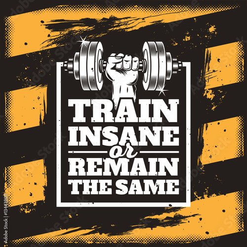 Poster for a fitness center in the grunge style.