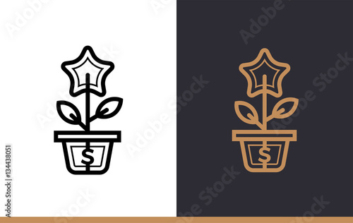 Outline padlock icon for startup business. Vector line icons suitable for info graphics  print media and interfaces