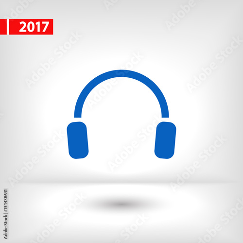 headphones icon, vector illustration. Flat design style