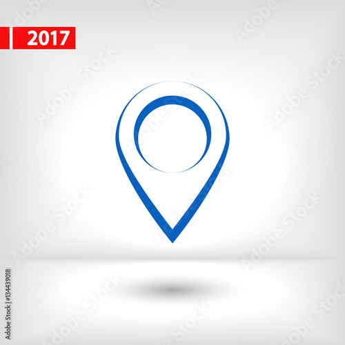 Free Download Map pointer flat icon, vector illustration. Flat design style - GFXLoad