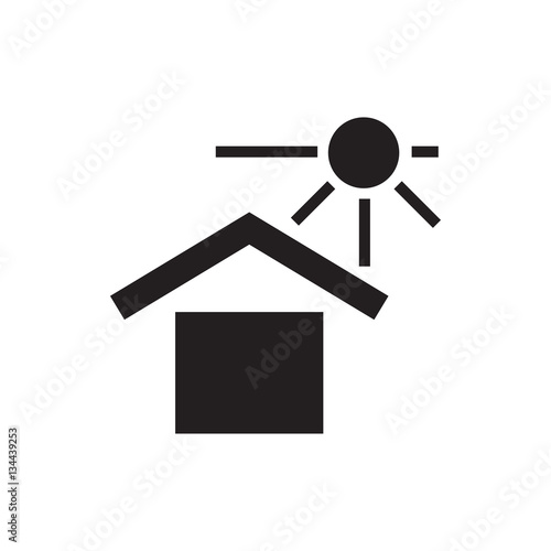 house under sun icon illustration