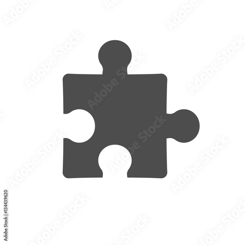 simple puzzle icon isolated on white background