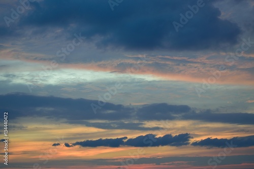 sky after sunset with cloud and colorful