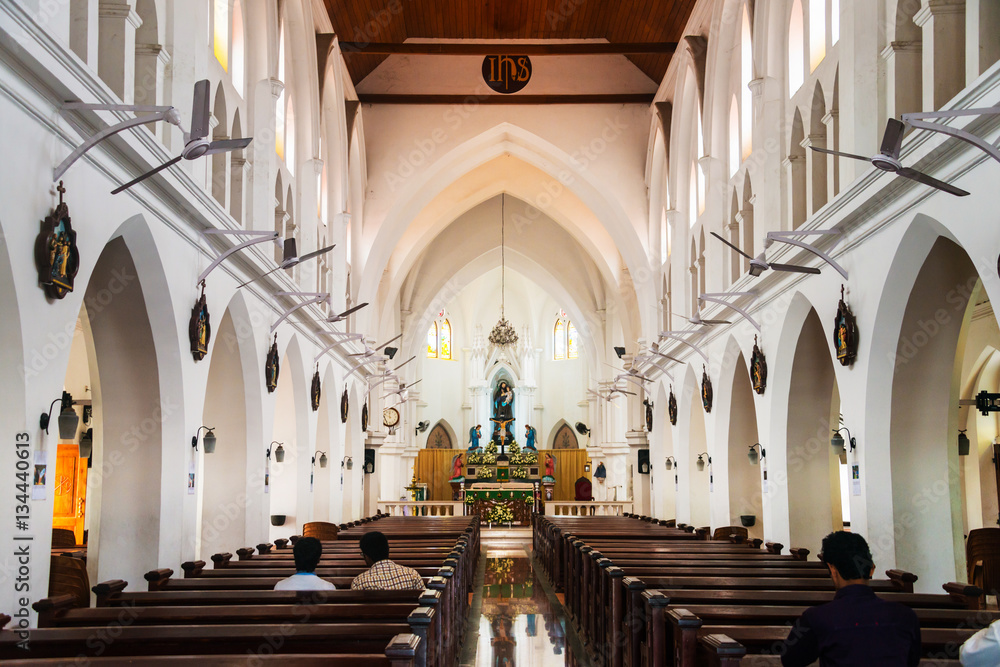 Fototapeta premium Inside a St. Andrews Church in Kerala, India