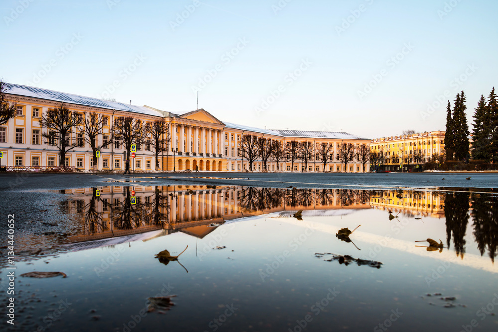 Yaroslavl, Russia. Soviet square in the evening