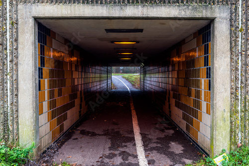 Pedestrian and ciclyst path under road photo