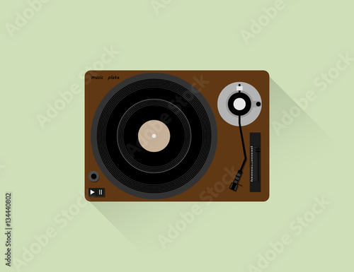 Vinyl player with music plate