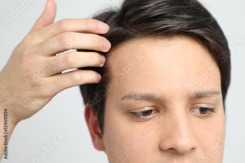 Young man's forehead