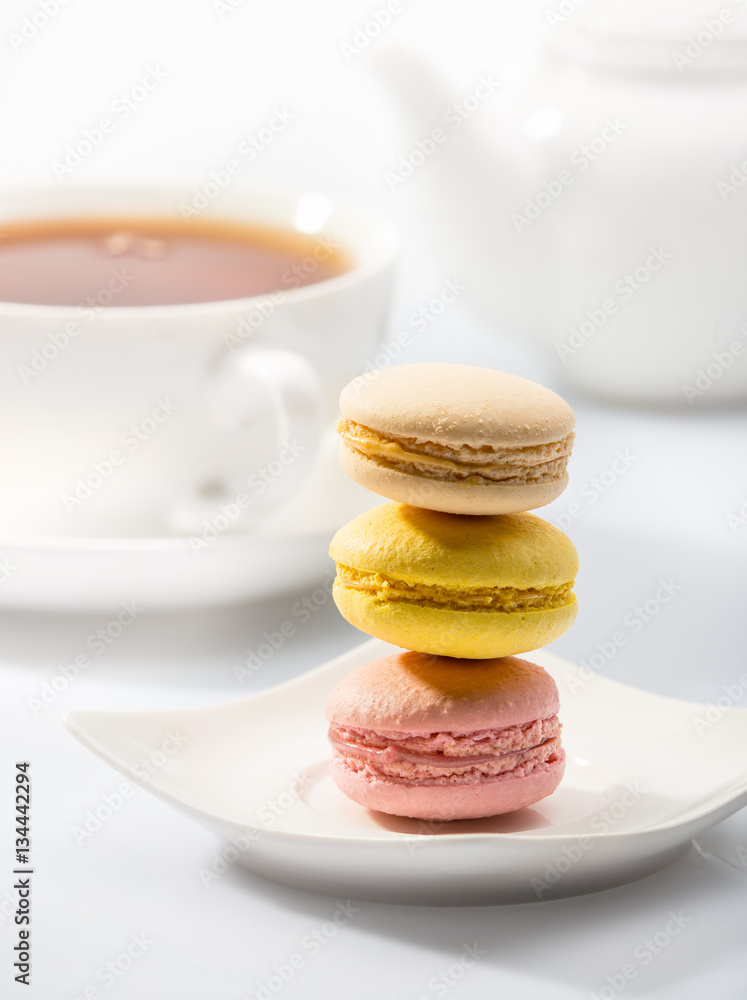 Colorful macaroons on a plate Colorful macaroons on a plate