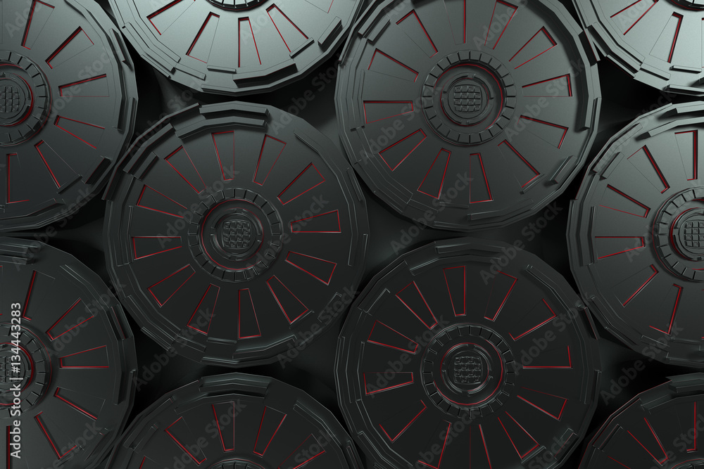 Obraz premium Dark futuristic technological background with glowing lines
