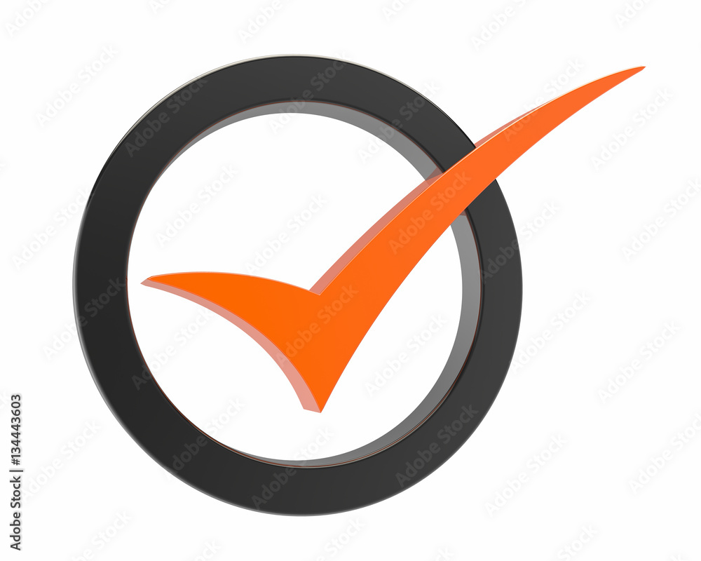 Orange Correct mark symbol Orange Correct mark symbol