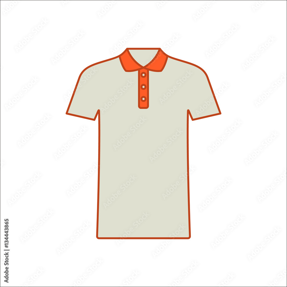 Polo t-shirt simple flat icon on background Polo t-shirt simple flat icon on background