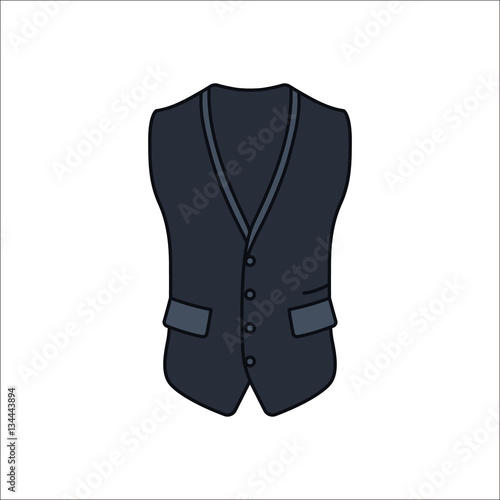 Men waistcoat simple flat icon on background