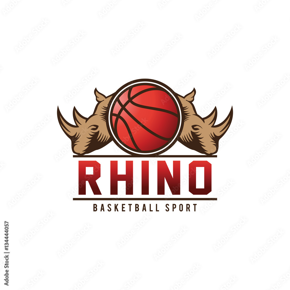 Rhinos basketball sports logo Stock Vector | Adobe Stock