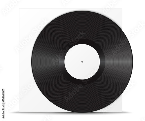 Realistic vinyl record and sleeve.