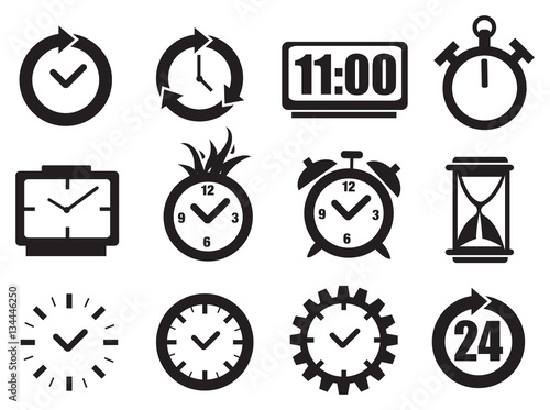 Clock and Time Vector Icon Set