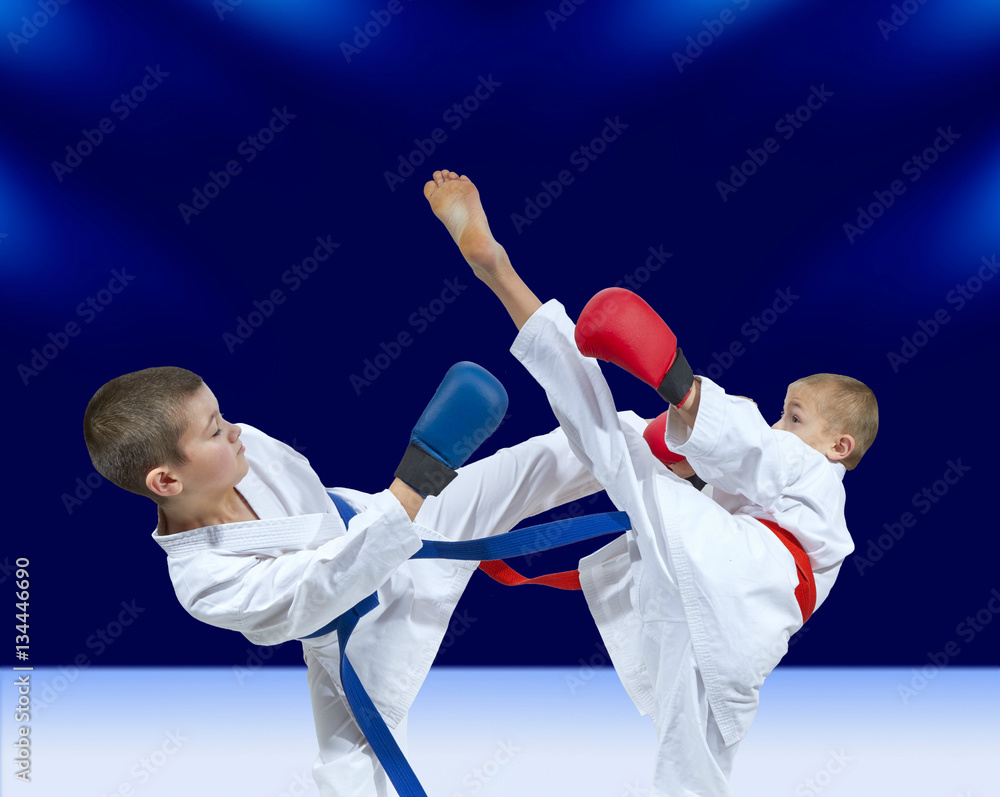 High kicks athletes are beating in karategi High kicks athletes are beating in karategi