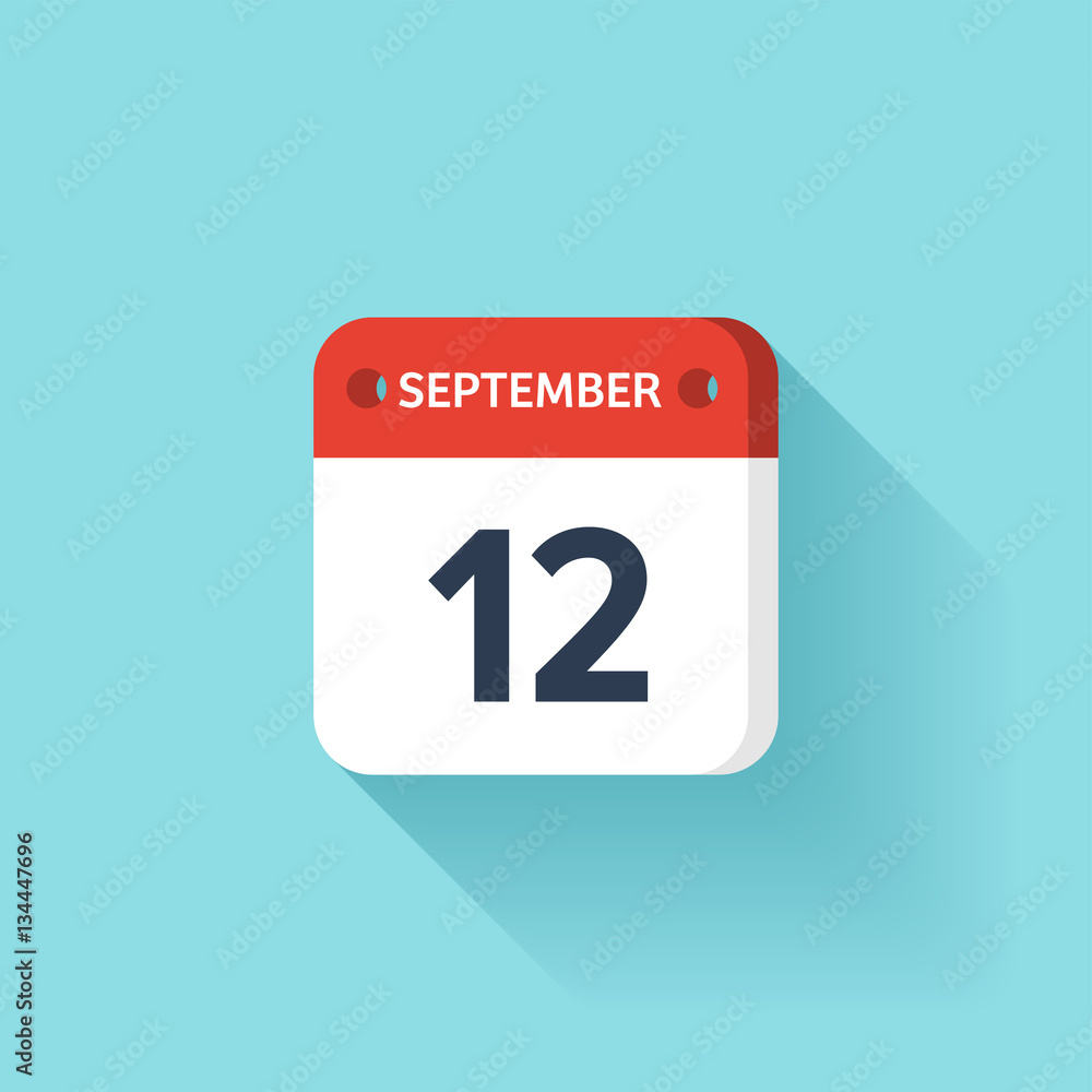 September 12. Isometric Calendar Icon With Shadow.Vector Illustration,Flat Style.Month and Date.Sunday,Monday,Tuesday,Wednesday,Thursday,Friday,Saturday.Week,Weekend,Red Letter Day. Holidays 2017. September 12. Isometric Calendar Icon With Shadow.Vector Illustration,Flat Style.Month and Date.Sunday,Monday,Tuesday,Wednesday,Thursday,Friday,Saturday.Week,Weekend,Red Letter Day. Holidays 2017.