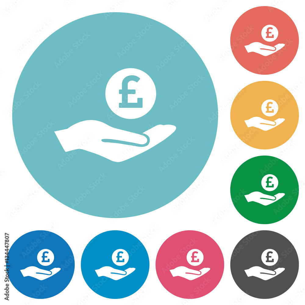 Pound earnings flat round icons Pound earnings flat round icons