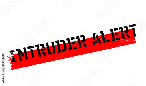 Intruder Alert rubber stamp. Grunge design with dust scratches. Effects can be easily removed for a clean, crisp look. Color is easily changed.