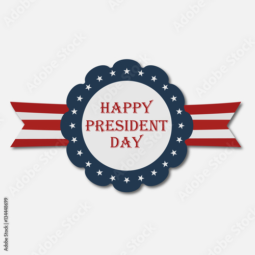 Presidents day background. Banner on top of American flag. Vector illustration.
