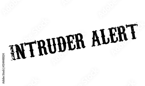 Intruder Alert rubber stamp. Grunge design with dust scratches. Effects can be easily removed for a clean, crisp look. Color is easily changed.