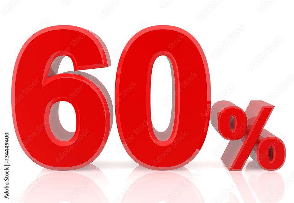 sixty percent red 3d rendering sixty percent red 3d rendering