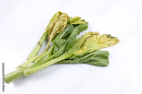 Rotten vegetable isolated on white background.