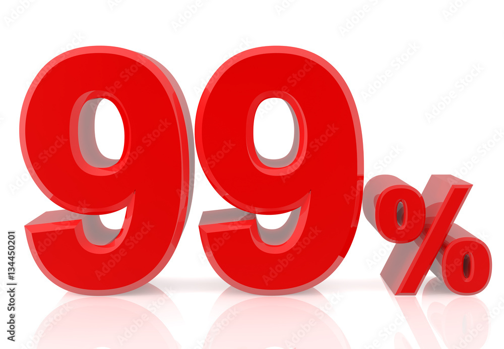 ninety nine percent red 3d rendering ninety nine percent red 3d rendering