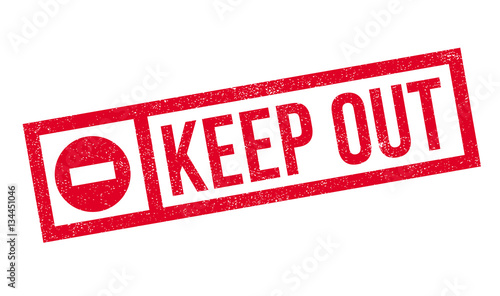 Keep Out rubber stamp. Grunge design with dust scratches. Effects can be easily removed for a clean, crisp look. Color is easily changed.