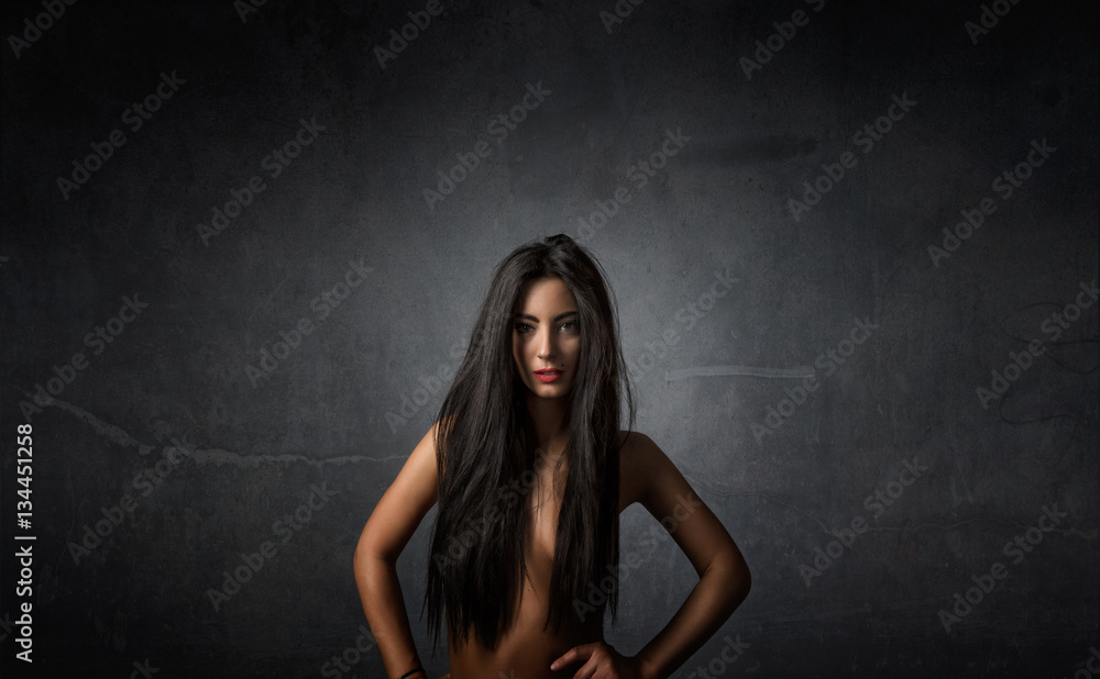 senusal portrait for girl with long hair