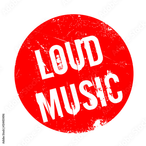 Loud Music rubber stamp. Grunge design with dust scratches. Effects can be easily removed for a clean, crisp look. Color is easily changed.