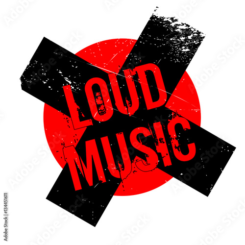 Loud Music rubber stamp. Grunge design with dust scratches. Effects can be easily removed for a clean, crisp look. Color is easily changed.